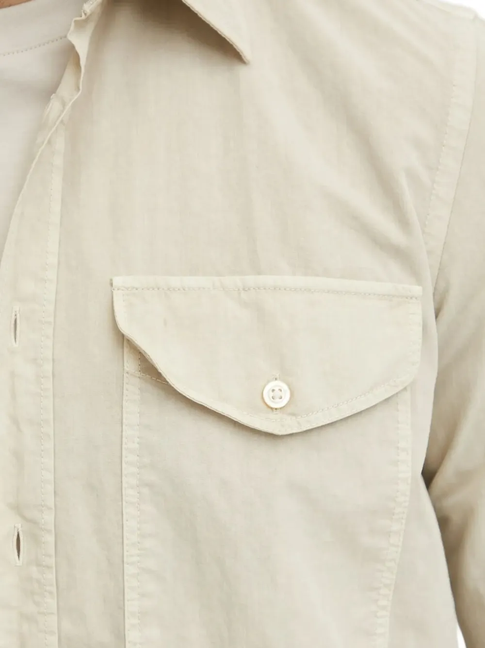 BOSS Overhemd met zak en knoop Beige
