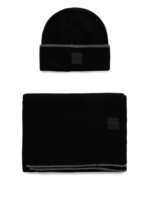 BOSS logo-patch beanie (set of three)