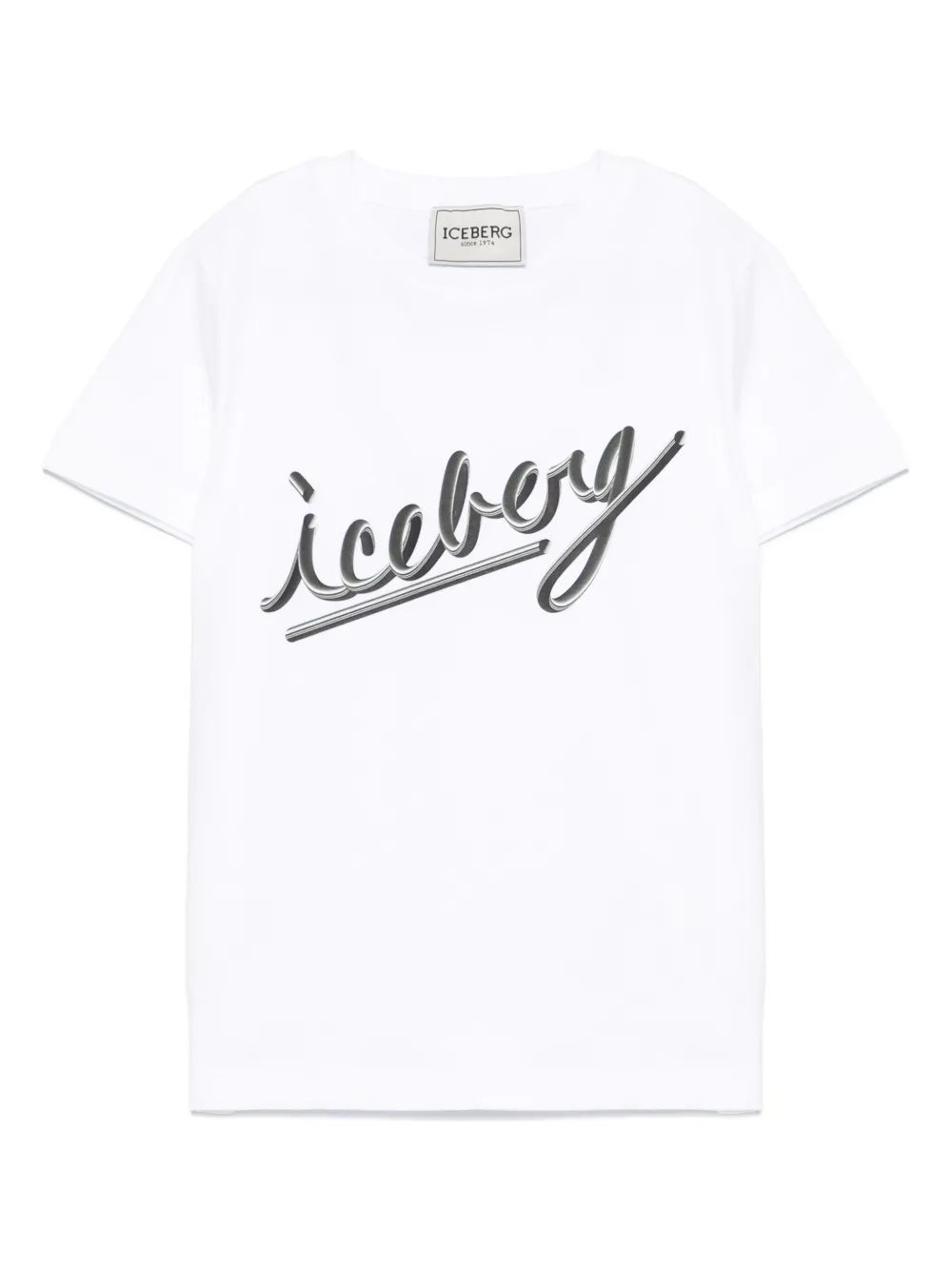 Iceberg Kids T-shirt met ronde hals en contrasterend logo Wit