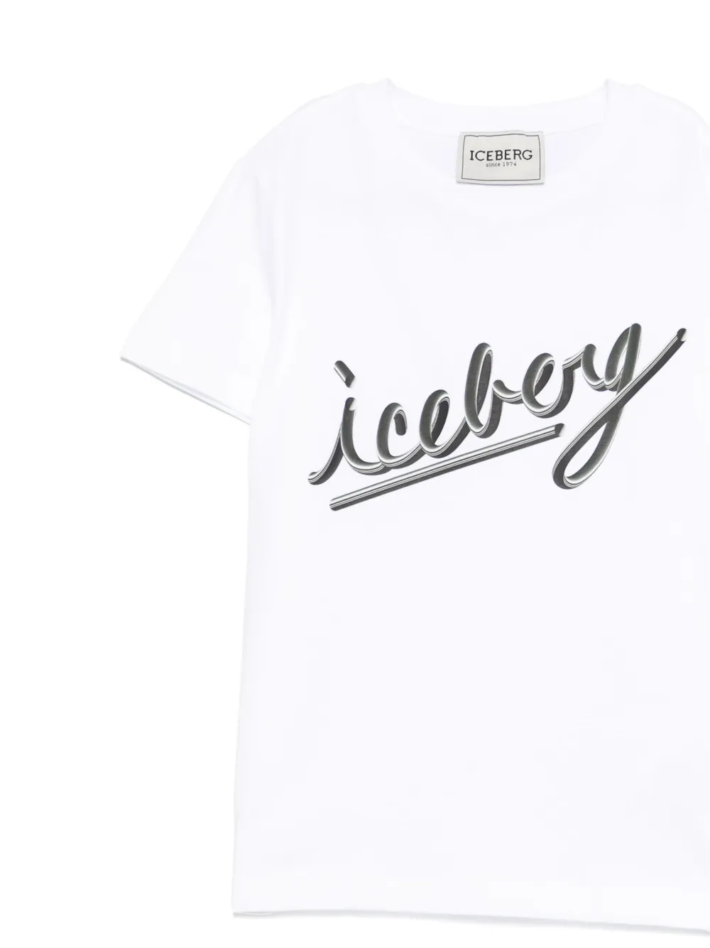 Iceberg Kids T-shirt met ronde hals en contrasterend logo Wit