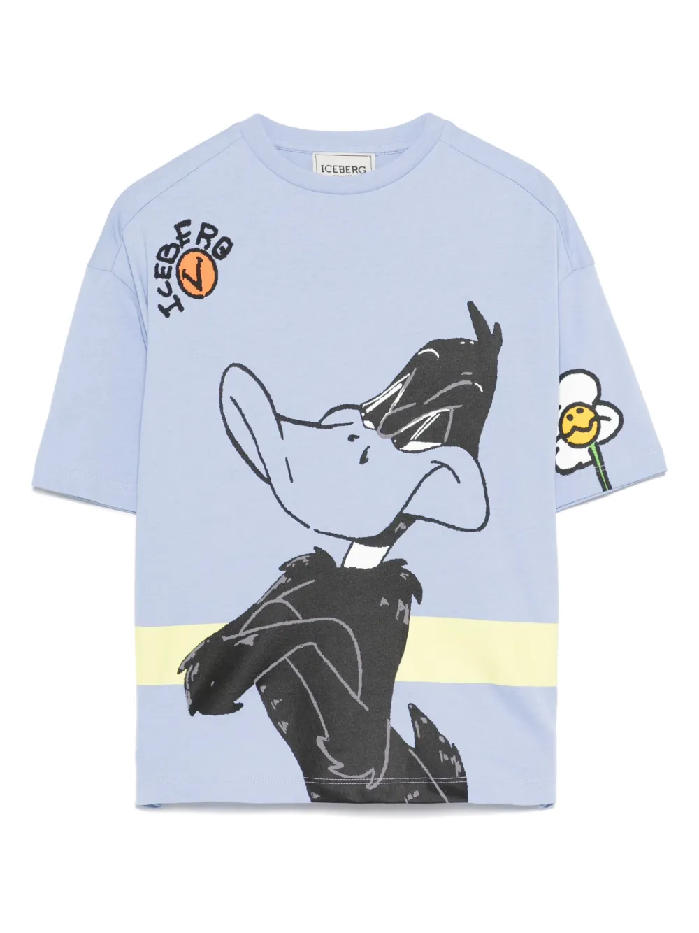 Iceberg Kids Katoenen T-shirt met Daffy Duck-print Blauw