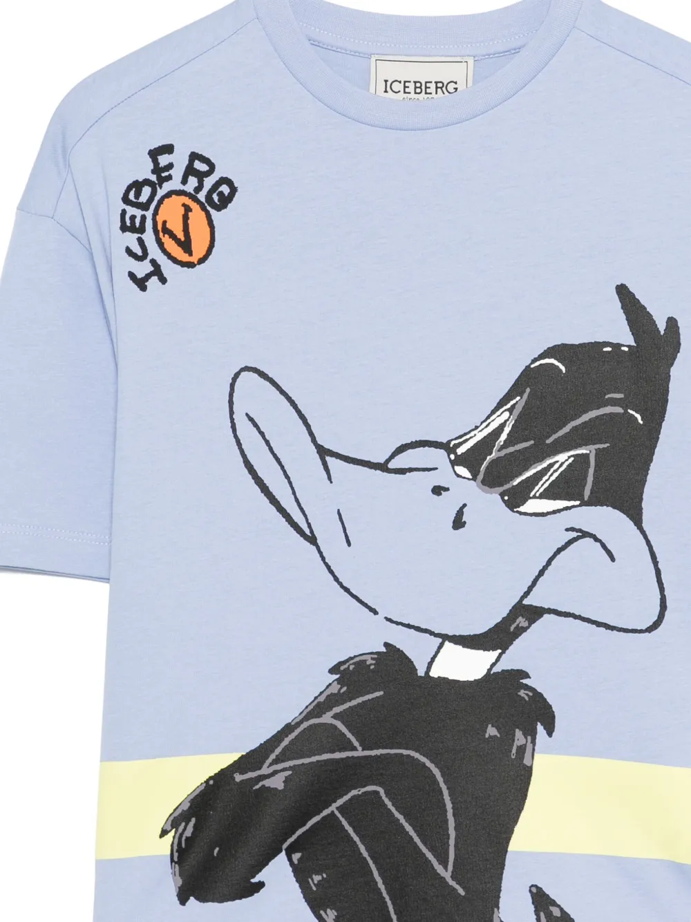 Iceberg Kids Katoenen T-shirt met Daffy Duck-print Blauw