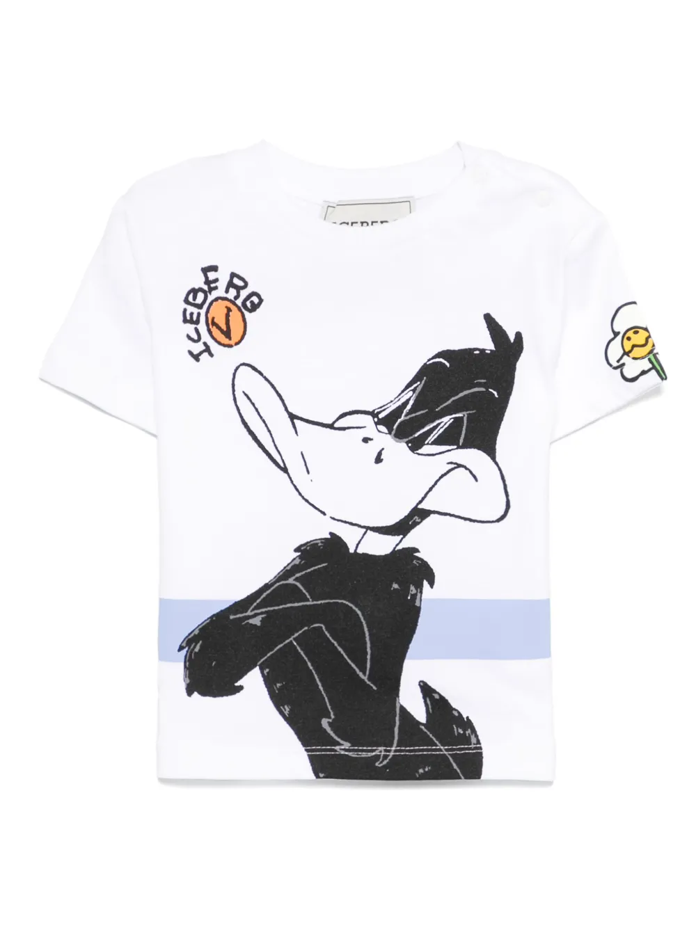 Iceberg Kids Katoenen T-shirt met Daffy Duck-print Wit