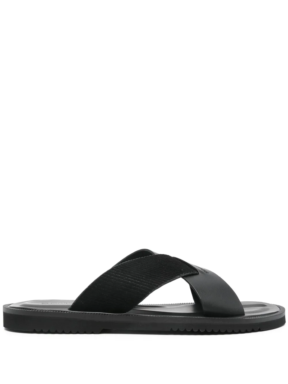 Emporio Armani crossover-strap sandals Black