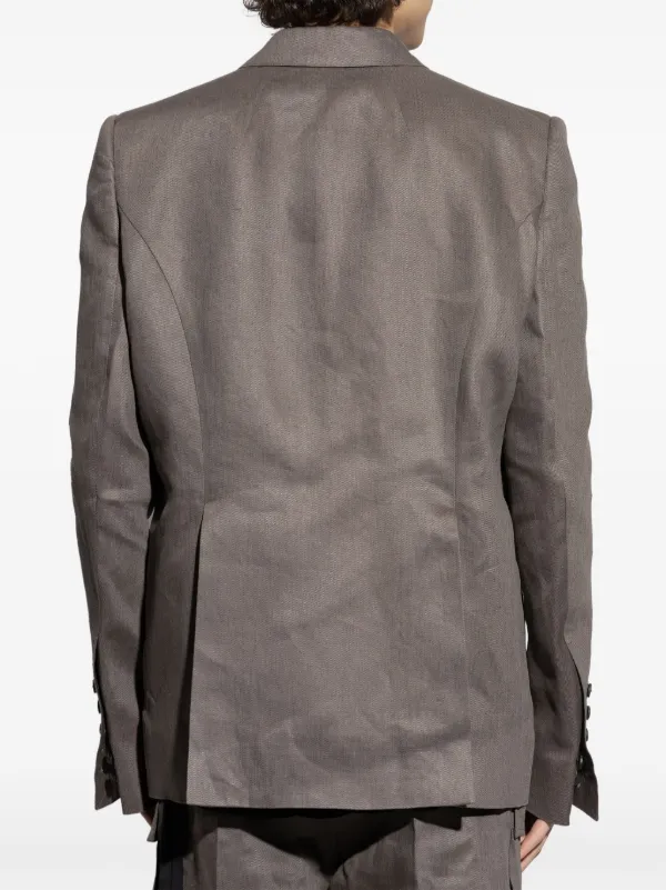 Rick Owens リネン ダブルジャケット | グレー | FARFETCH JP