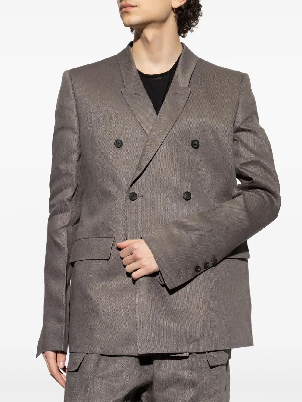 Rick Owens Linnen blazer Grijs