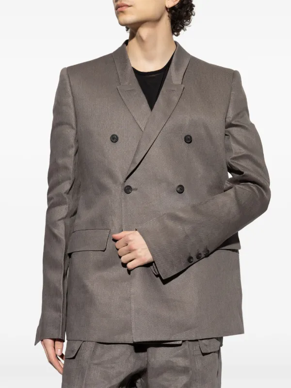 Rick Owens リネン ダブルジャケット | グレー | FARFETCH JP