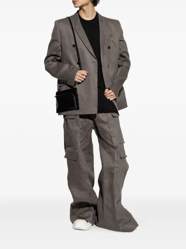 rick owens リネンジャケット Rick Owens リネン ダブルジャケット | グレー | FARFETCH JP