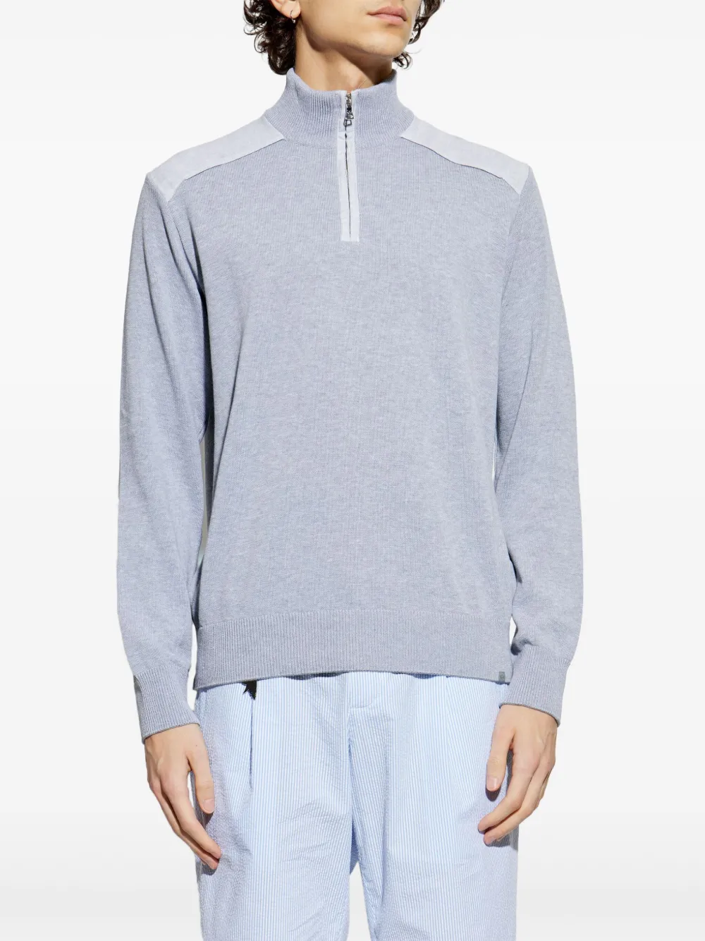 Shop Paul & Shark Panel-detail Jumper In Grey