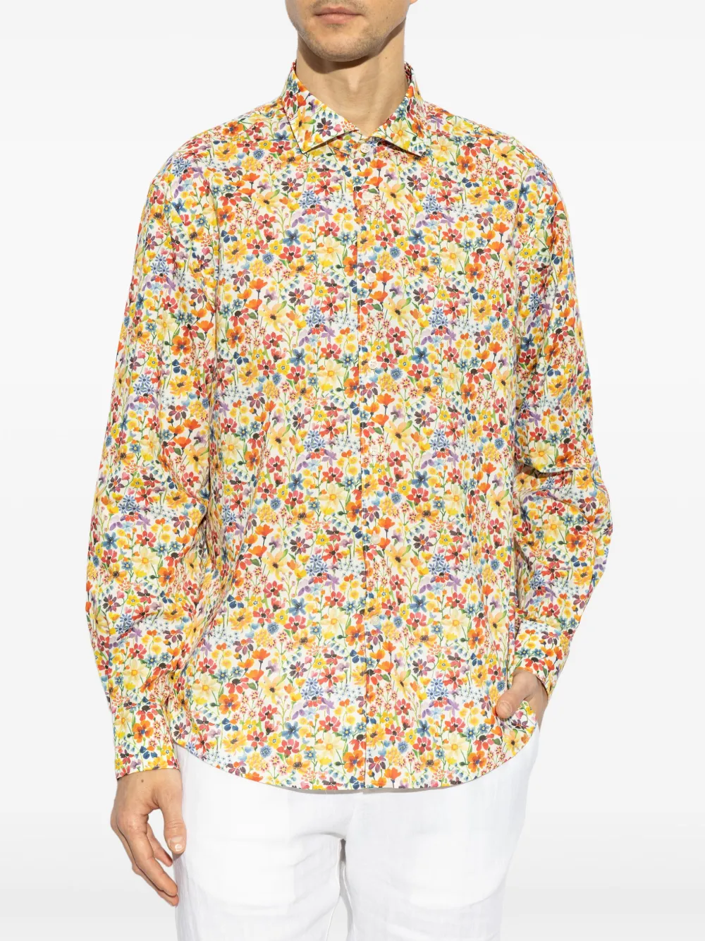 Paul & Shark Overhemd met bloemenprint Geel