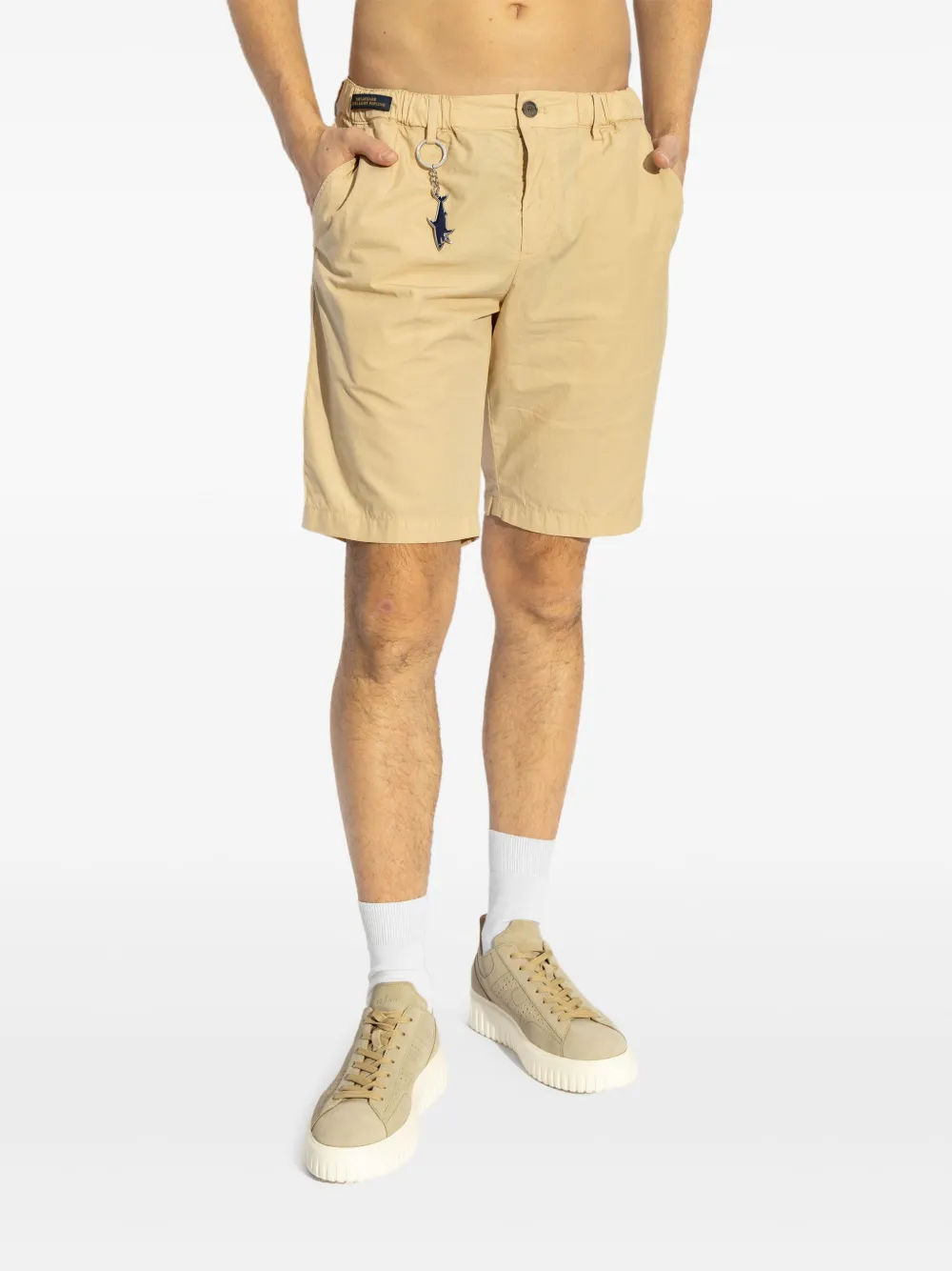 Shop Paul & Shark Charm-detail Chino Shorts In Neutrals