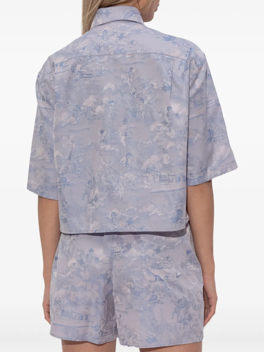 Off-White Cropped katoenen blouse met engelprint Paars