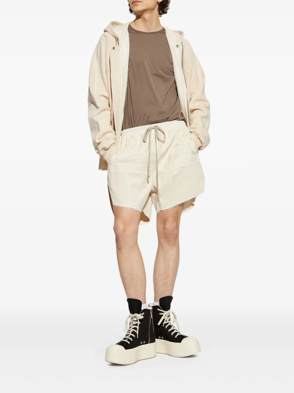 Rick Owens slits deck shorts - Beige