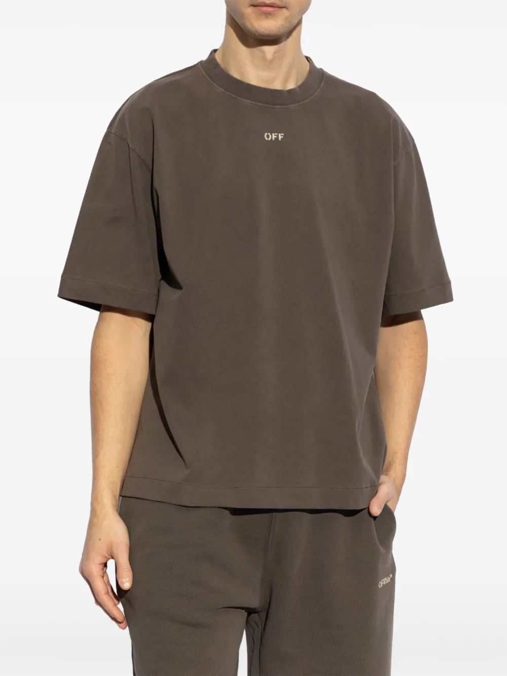 Off-White Off Stamp T-shirt Bruin