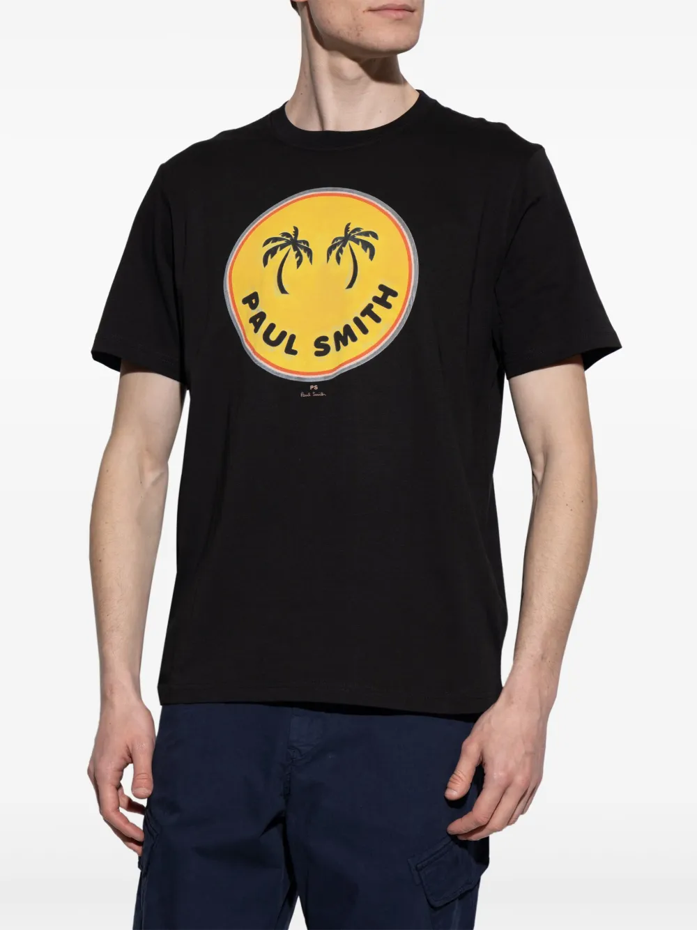 PS Paul Smith T-shirt met Palm Trees-print Zwart