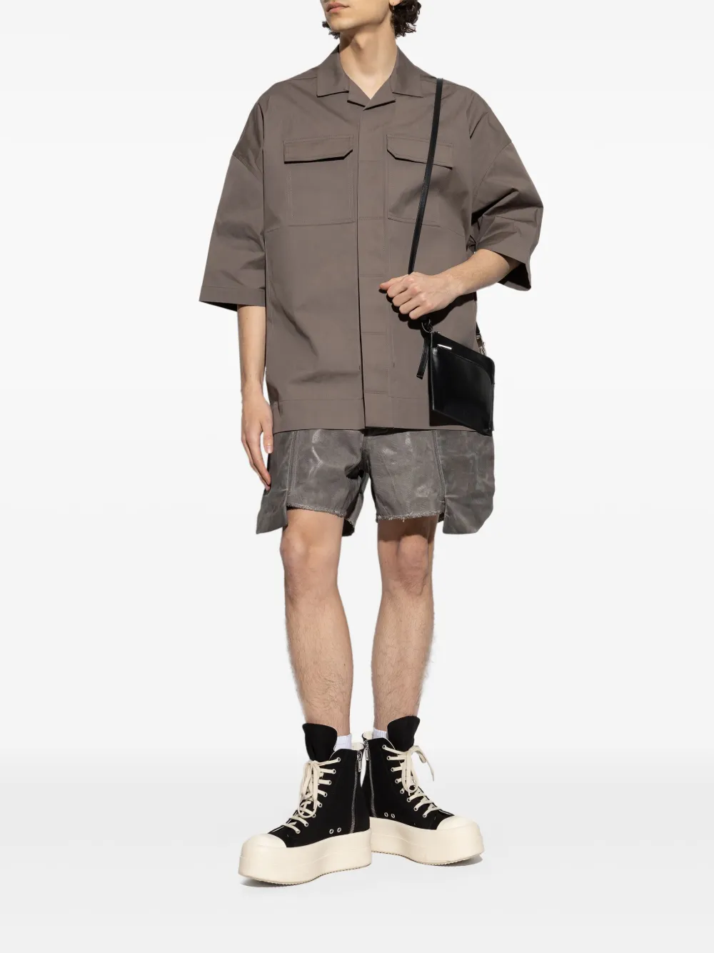 rickowensdrkshdw Rick Owens DRKSHDW DRKSHDW gerafelde shorts - Grijs
