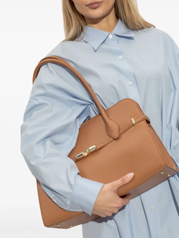 ショルダーバッグ・ポシェット Furla Structured Shoulder Bag In Cognac Brown Furla Brandy Shoulder Bag | Brown | FARFETCH