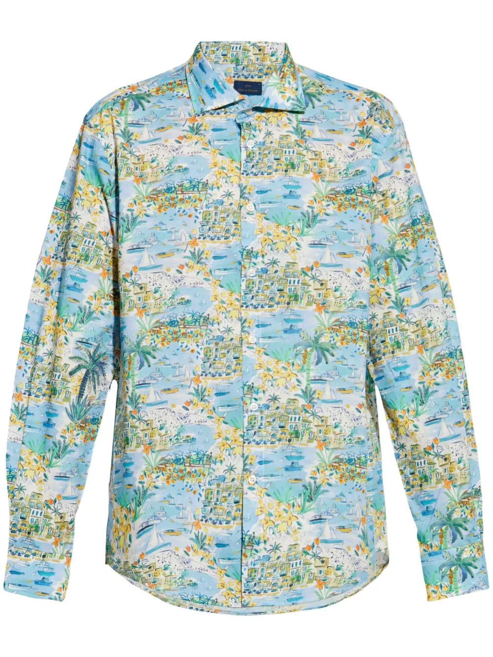 Paul & Shark Overhemd met grafische print Blauw