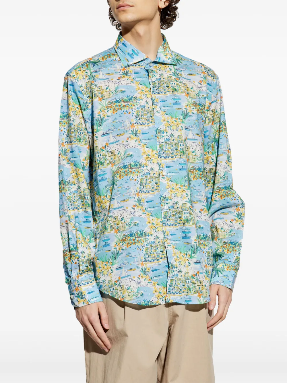 Shop Paul & Shark Graphic-print Shirt In Blue