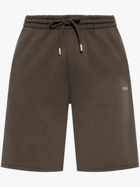 Off-White arrow-print cotton track shorts