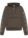 Off-White arrow appliqué cotton hoodie - Brown