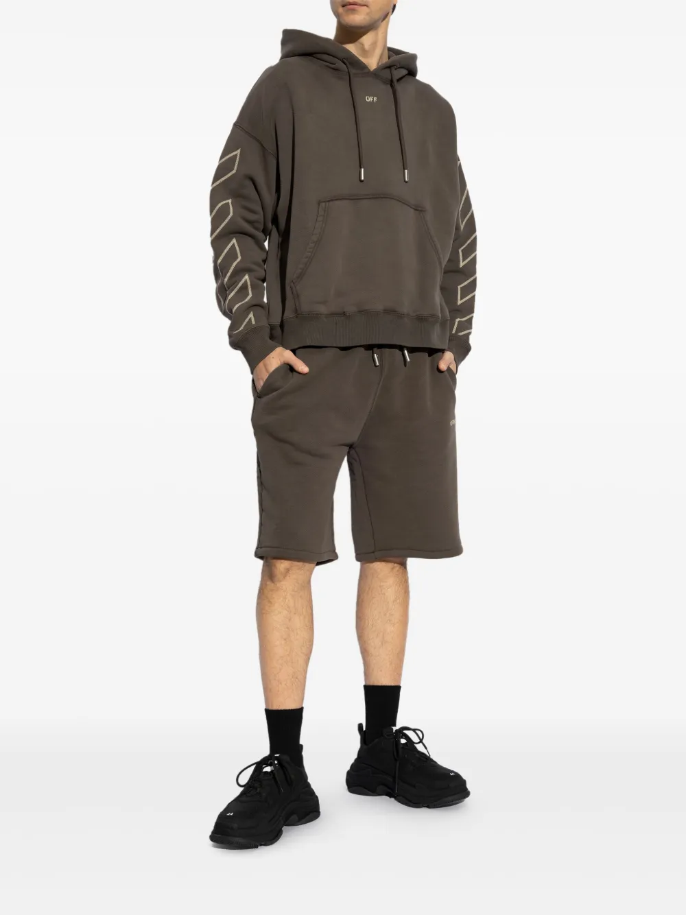 Off-White arrow appliqué cotton hoodie | Hoodies | Image 2
