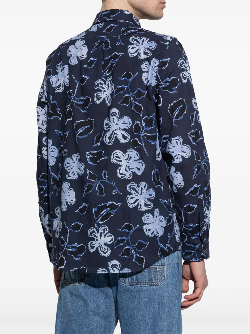 PS Paul Smith Overhemd met bloemenprint Blauw