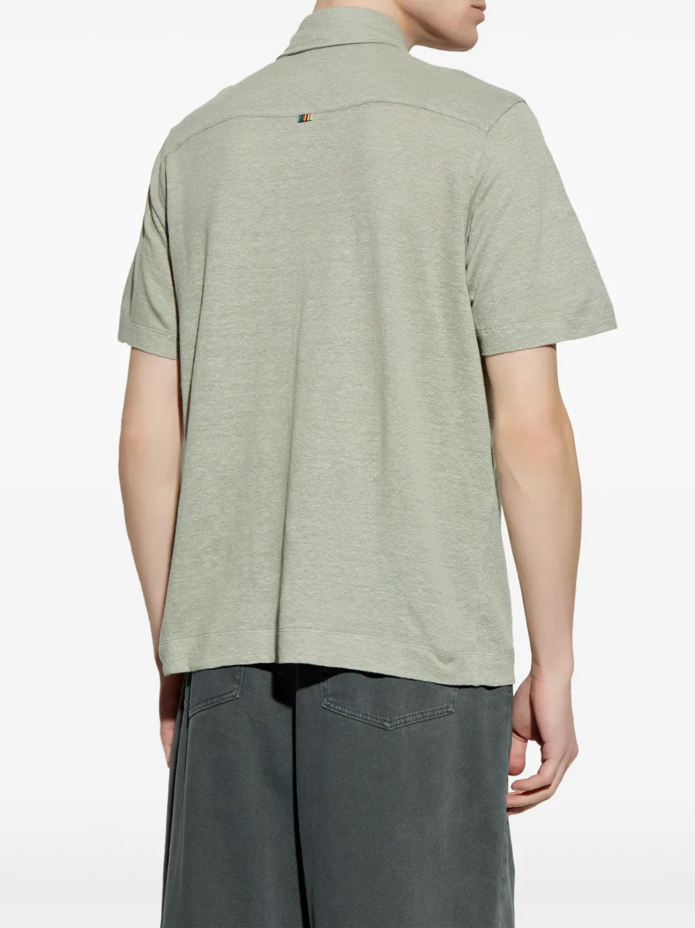 Shop Paul Smith Linen Polo Shirt In Grün