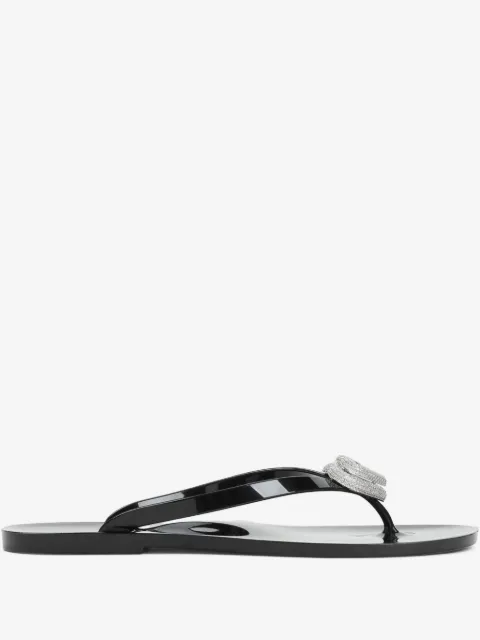 MACH & MACH heart-charm flip flops
