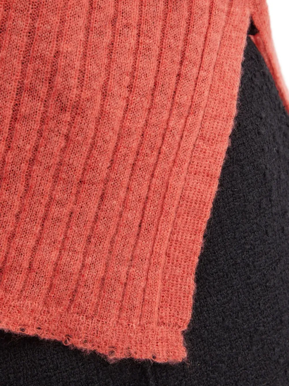 Hugo Boss Ribbed Side-split Sweater In Orange