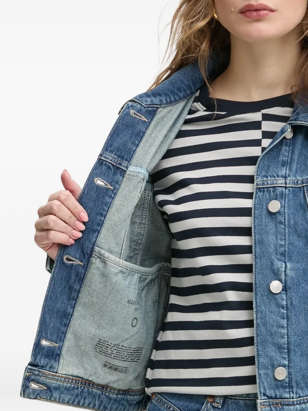 BOSS Denim jack Blauw
