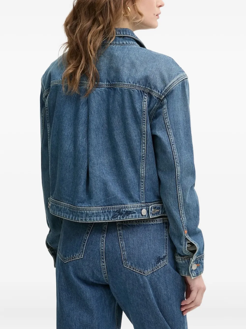 BOSS Denim jack Blauw