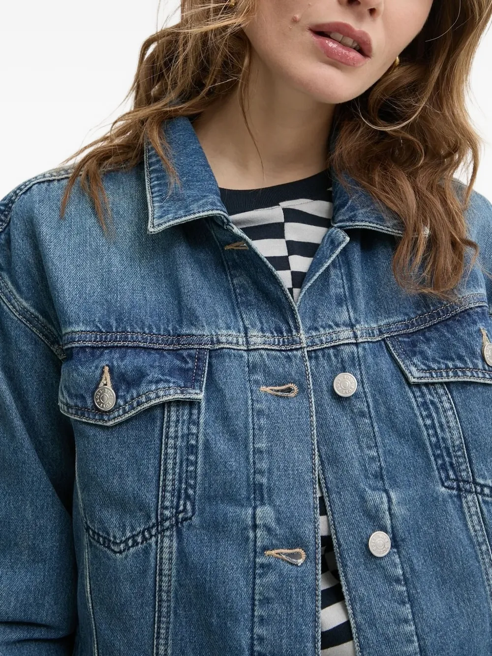 BOSS Denim jack Blauw