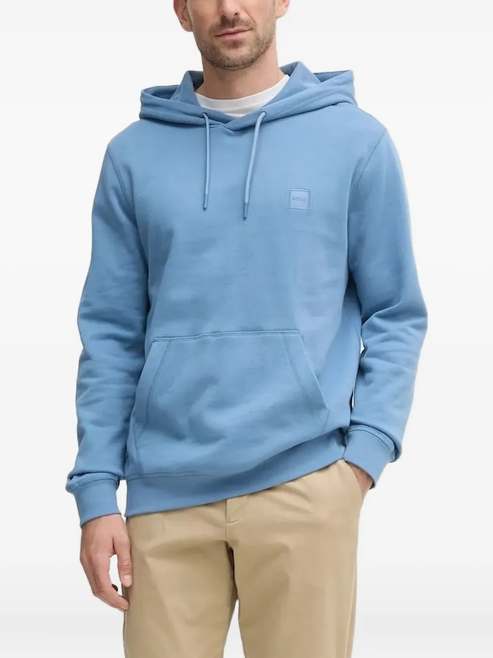 BOSS Wetalk logo-patch hoodie | Blue | Image 1