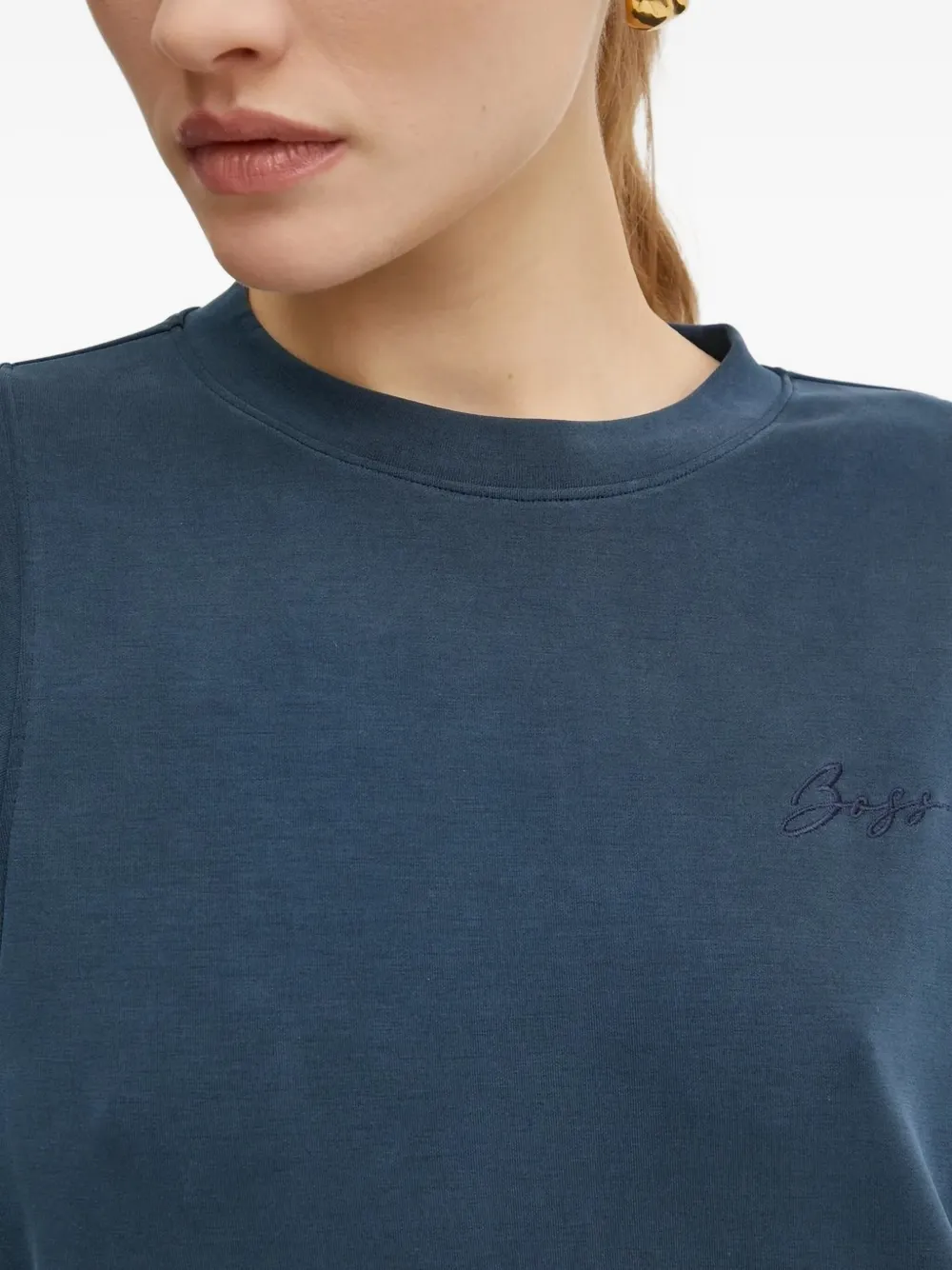 Hugo Boss Long-sleeve Mini Dress In Blue