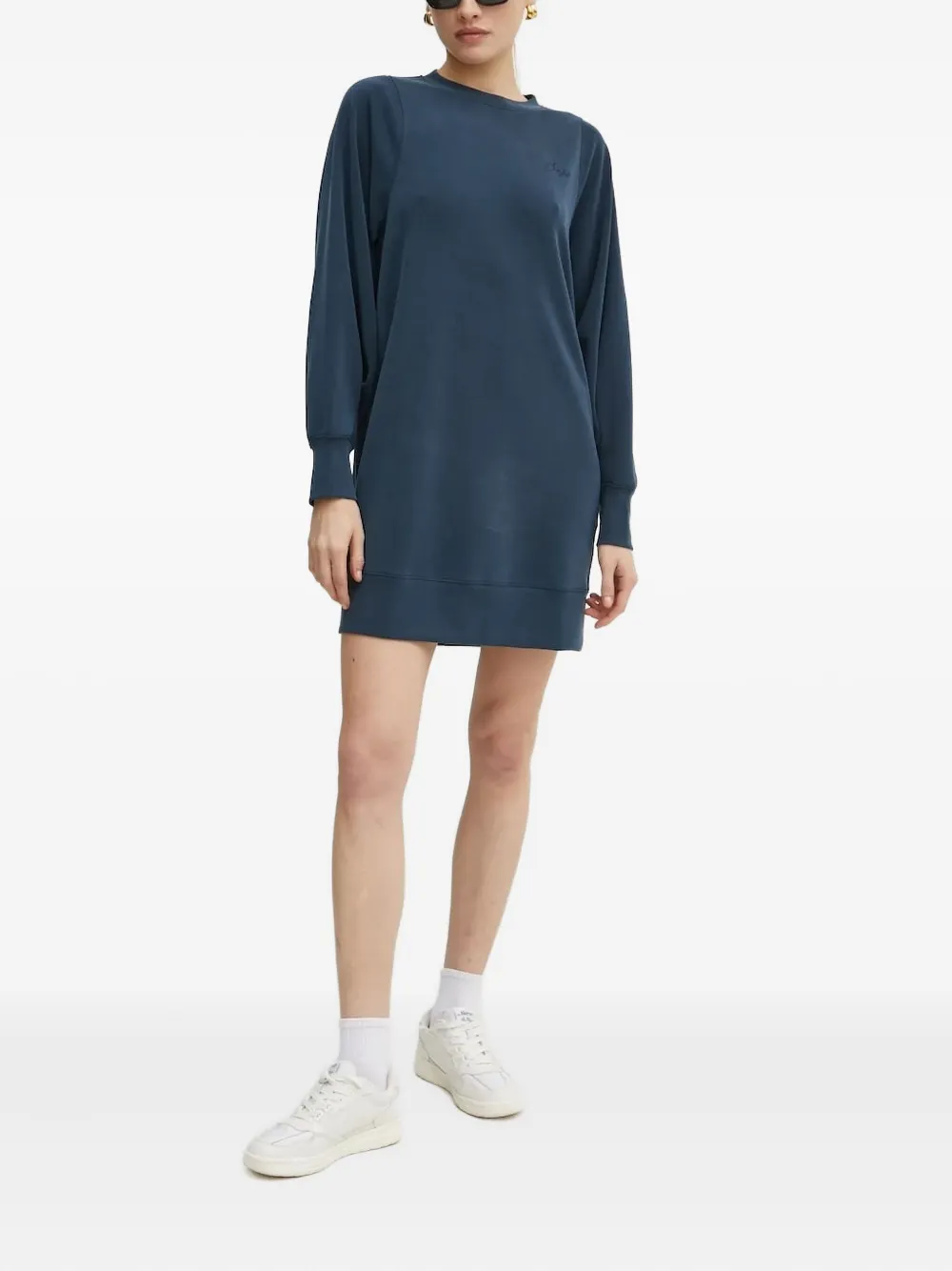 Hugo Boss Long-sleeve Mini Dress In Blue