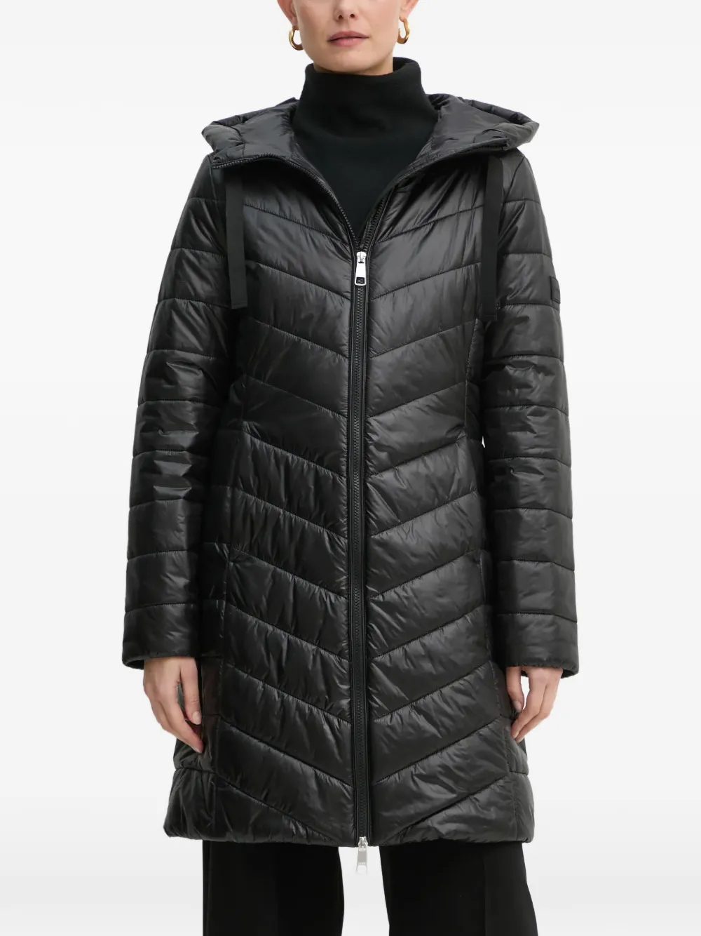 BOSS hooded quilted coat - Nero