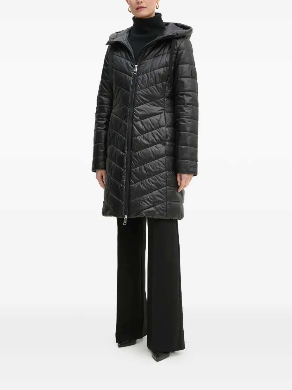 BOSS hooded quilted coat - Nero