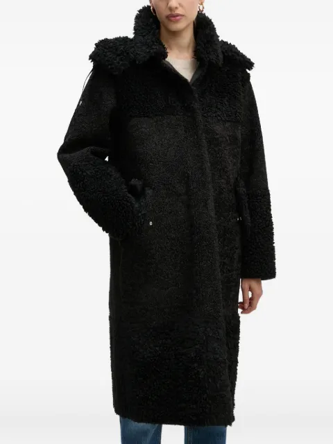 BOSS hooded fleece single-breasted coat