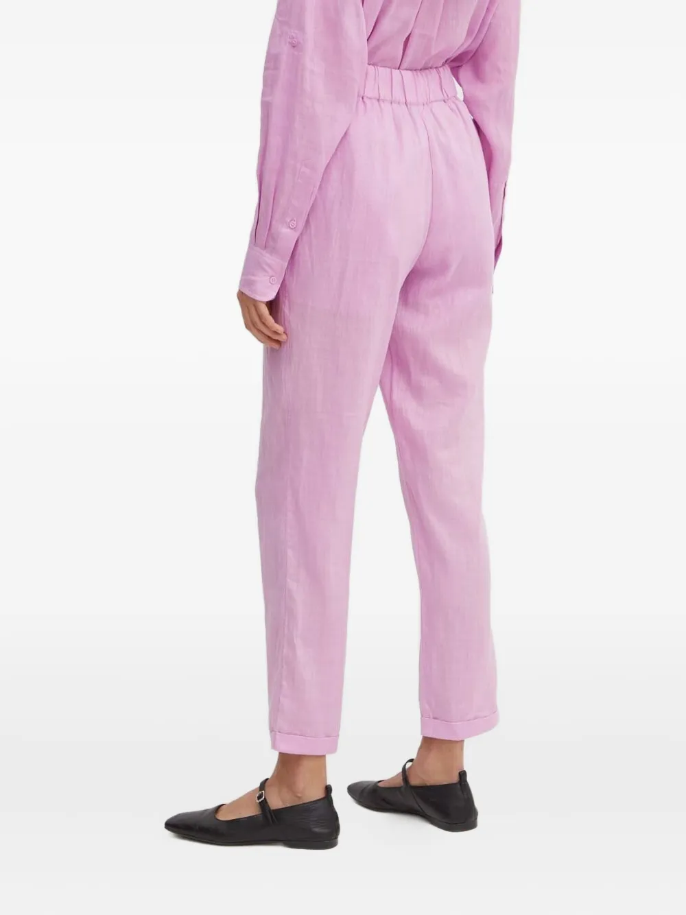 BOSS Broek met trekkoord Roze