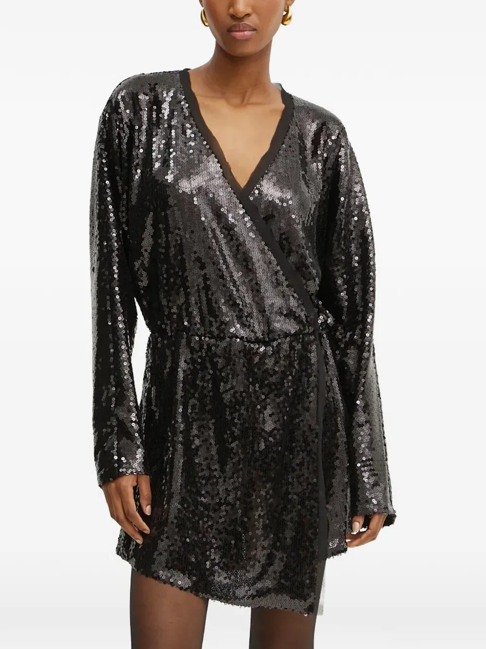 BOSS sequin long-sleeve jumpsuit - Nero