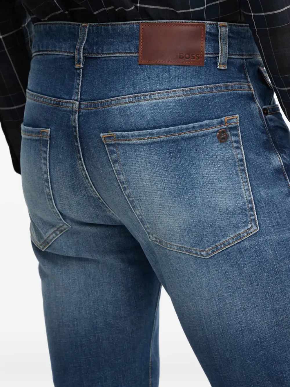 Hugo Boss Distressed-detail Jeans In Blue