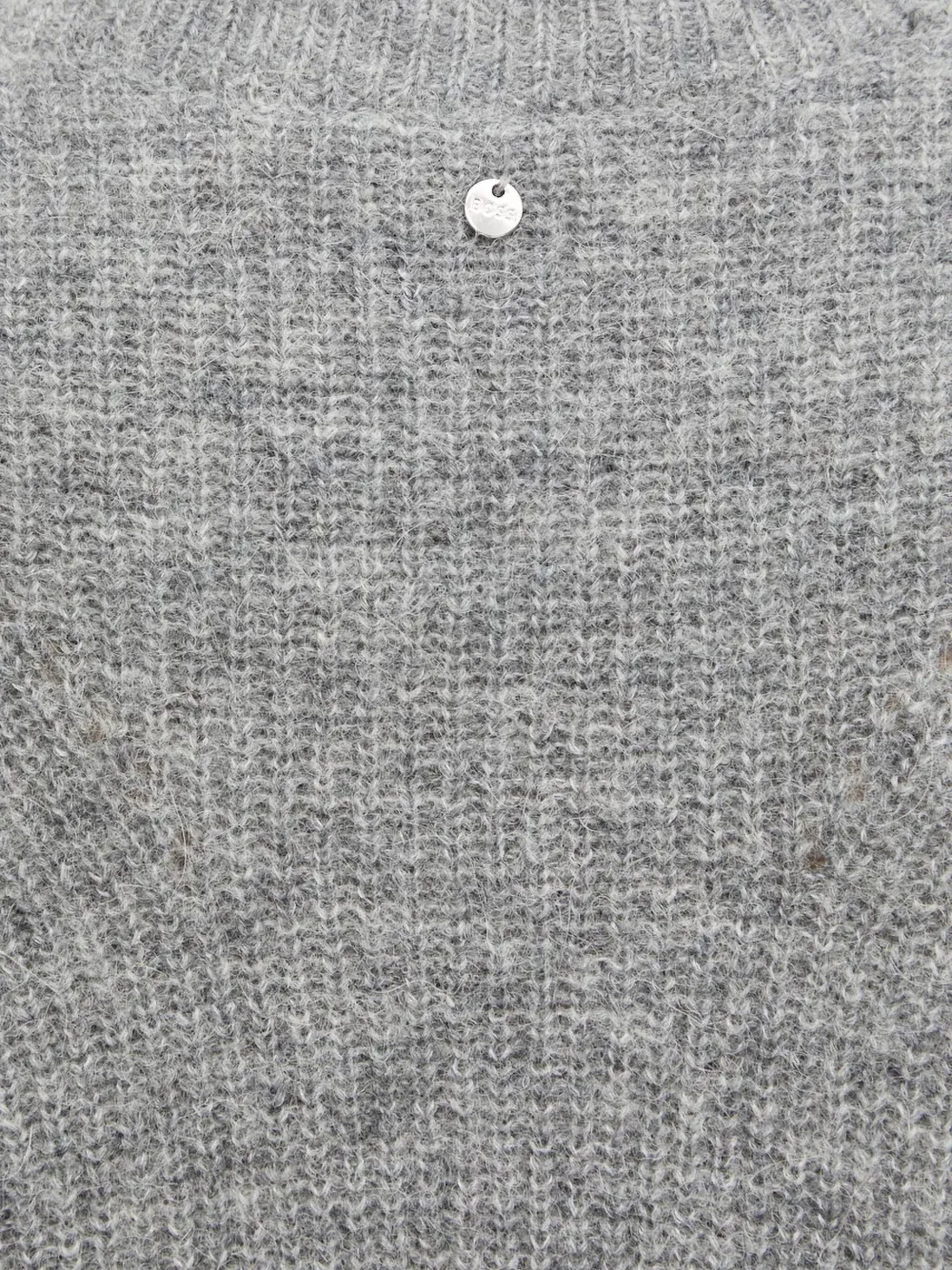 Hugo Boss Mock-neck Knitted Midi Dress In Gray