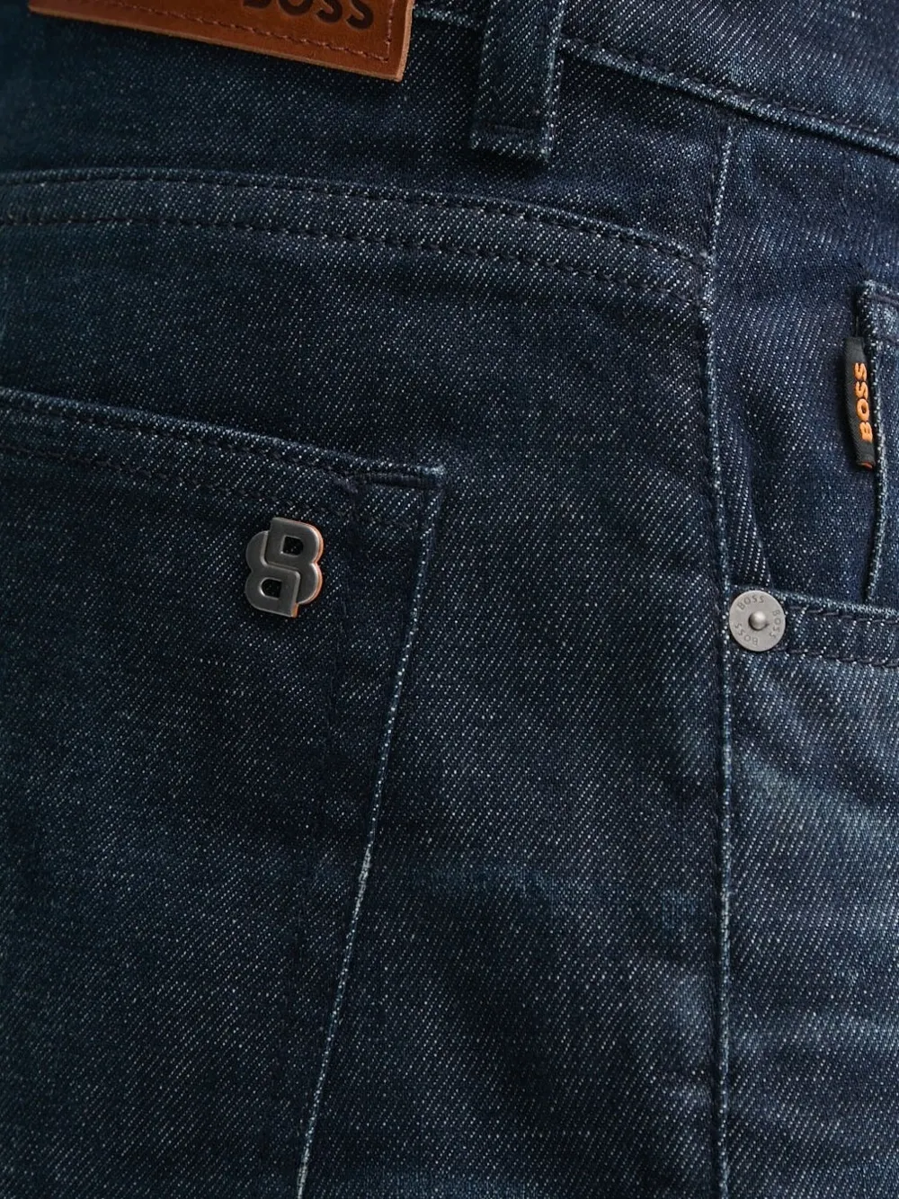 BOSS Jeans met logopatch Blauw