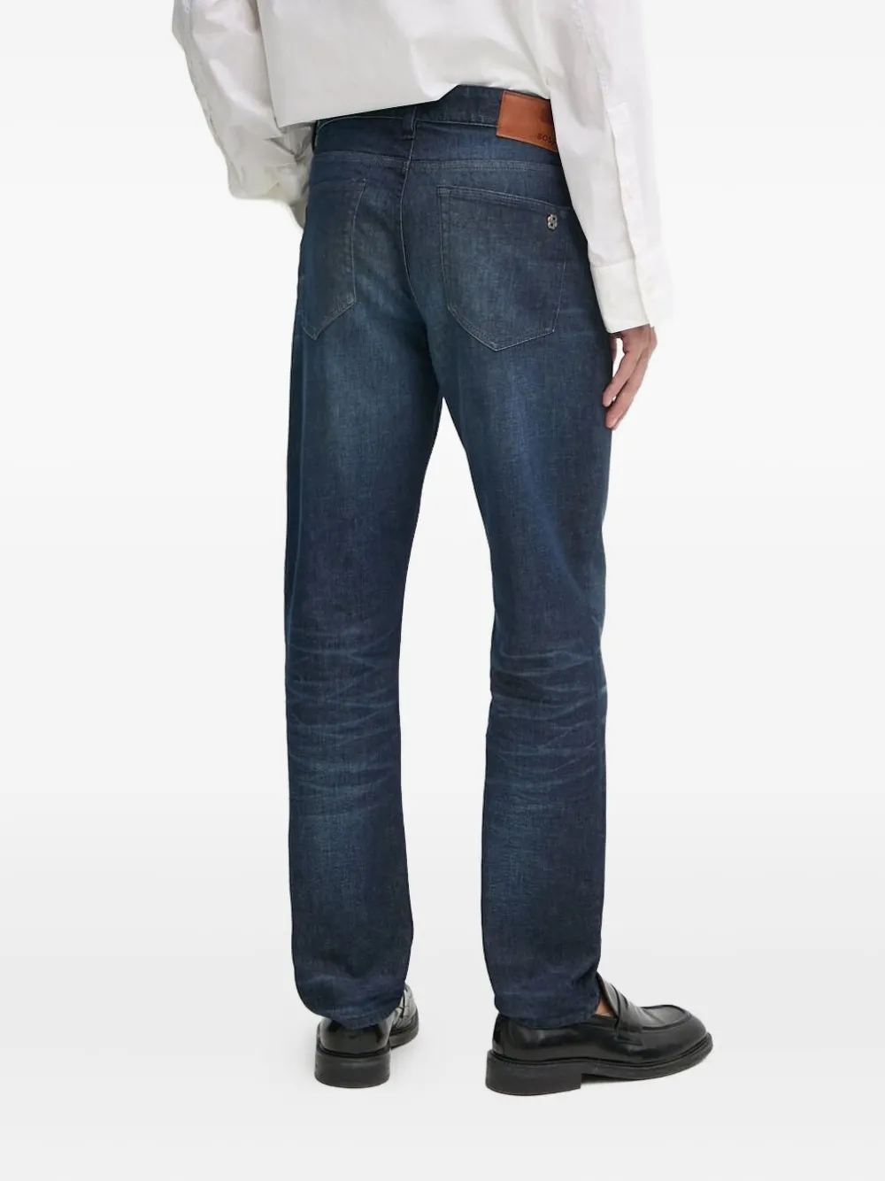 BOSS logo-patch jeans - Blauw