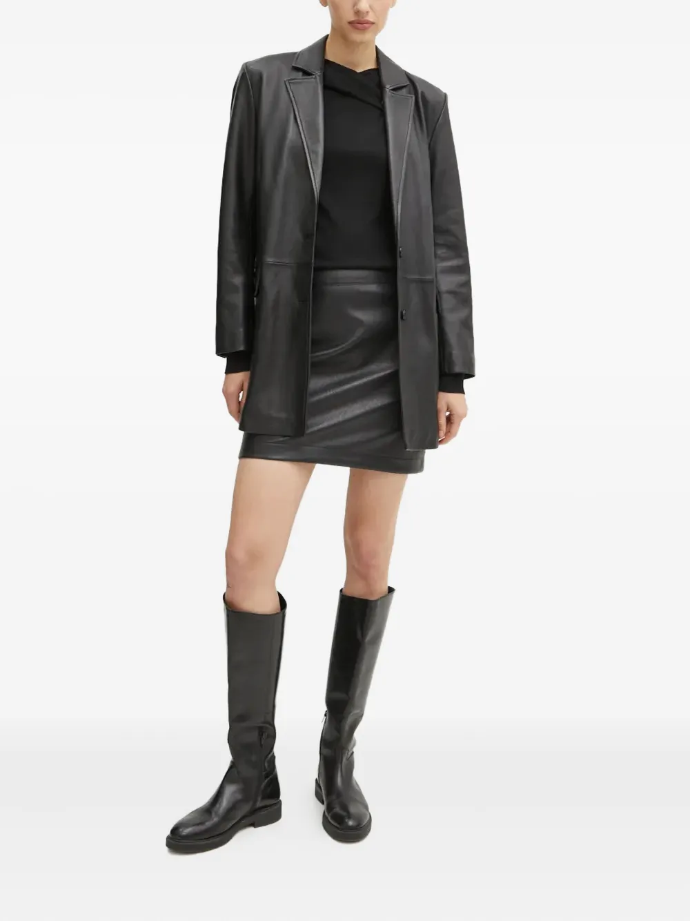 BOSS zip-fastening mini straight skirt - Zwart