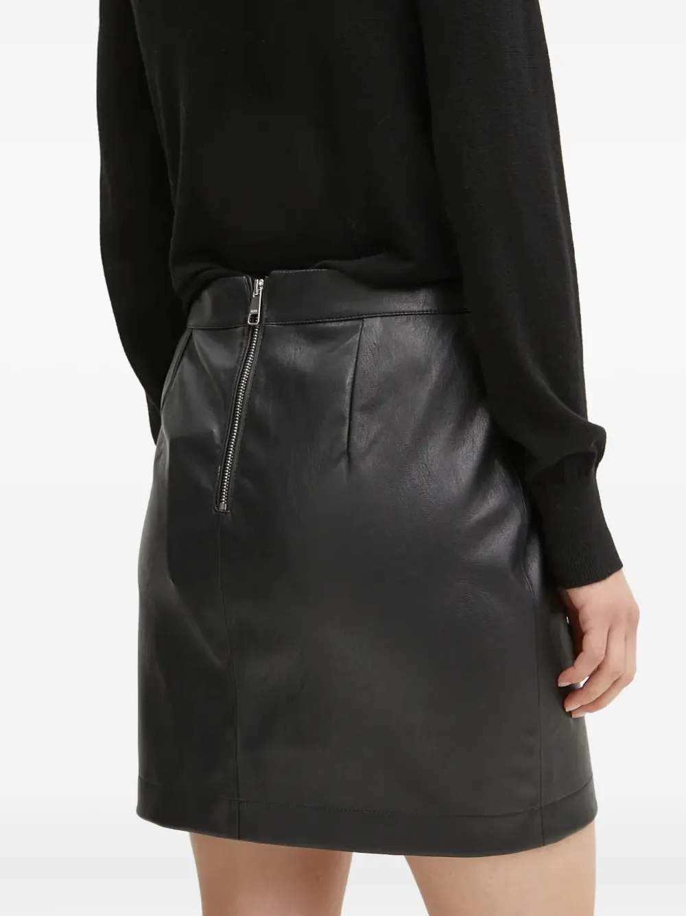 Hugo Boss Zip-fastening Mini Straight Skirt In Black