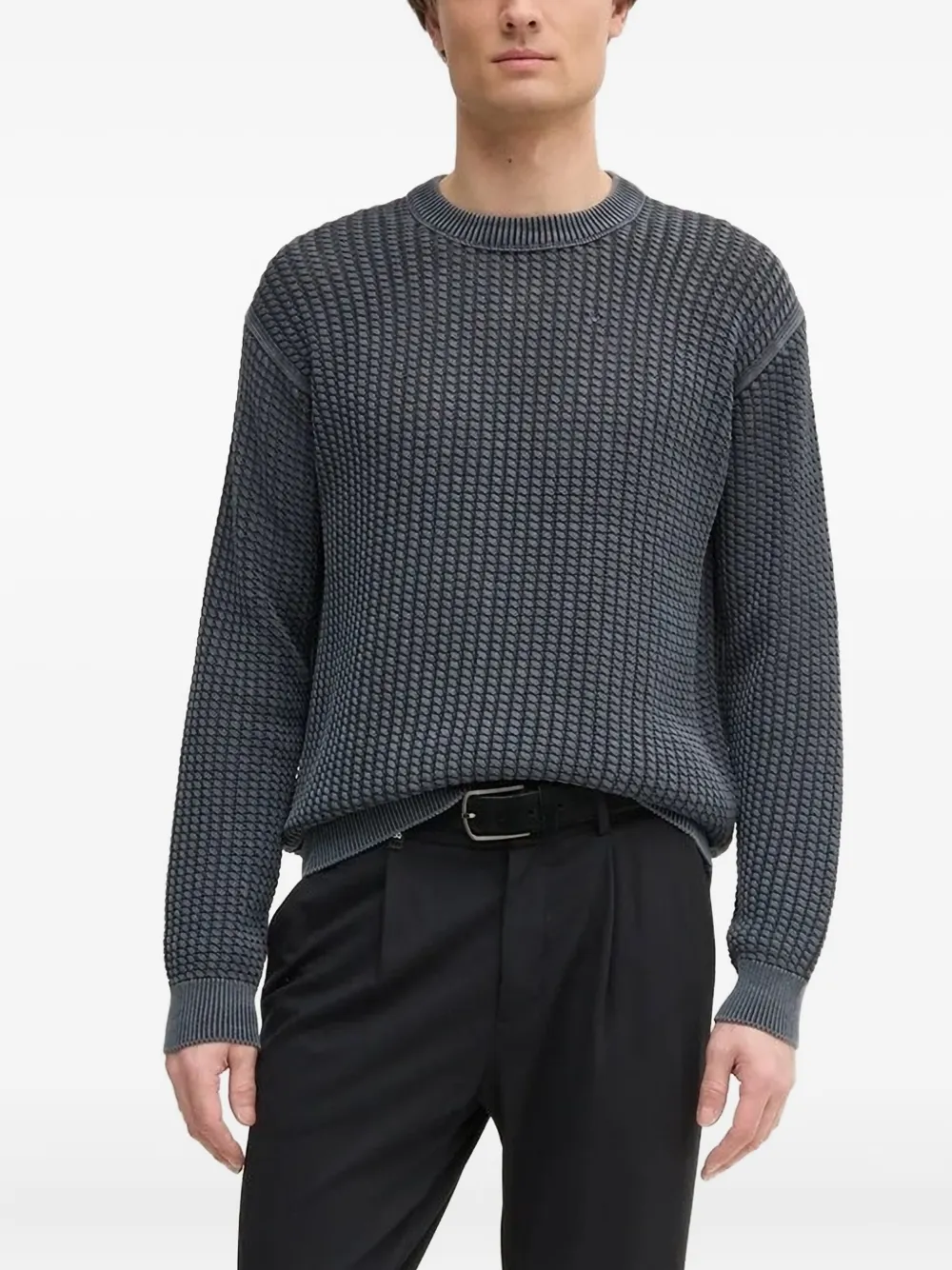 BOSS crew-neck jumper Blauw