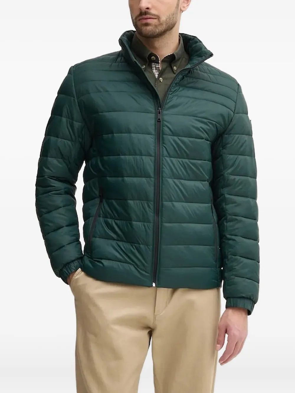 BOSS quilted zip jacket | Green | Image 1