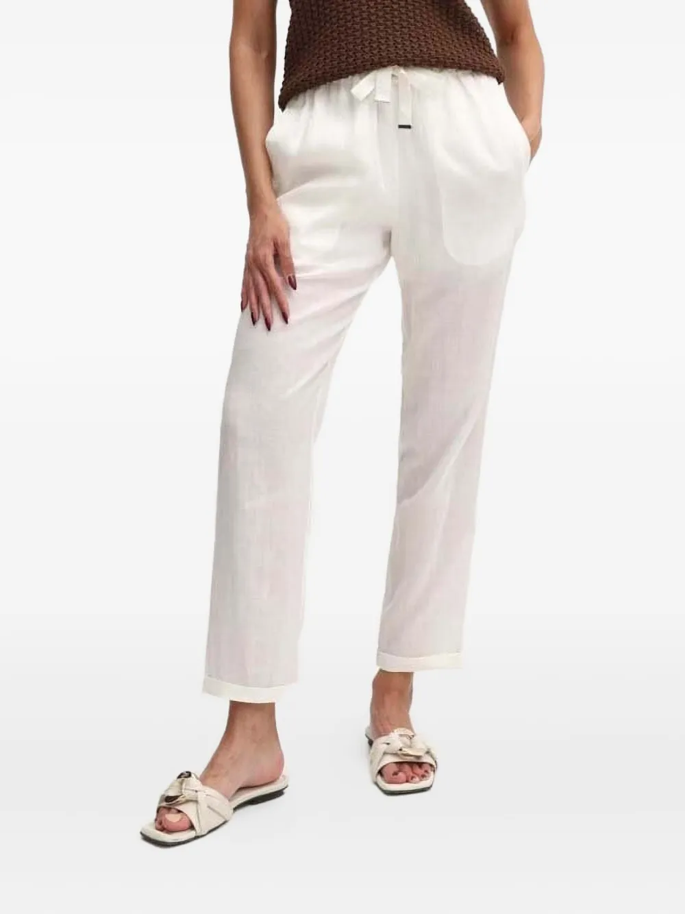 Hugo Boss Drawstring Trousers In White